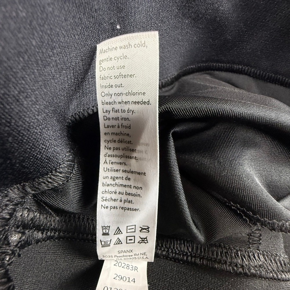Spanx Faux Leather Joggers Womens Large Black High Waisted Pocket Pants 20283R - Picture 13 of 15